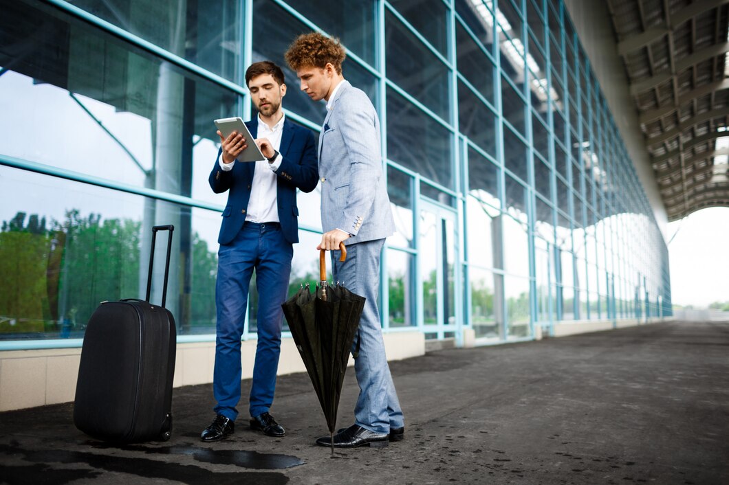 picture-two-young-businessmen-talking-terminal-holding-tablet_176420-6239
