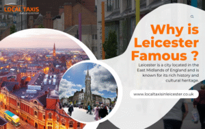 A collage showcasing Leicester's famous landmarks, including the King Richard III Visitor Centre and vibrant cultural scenes.