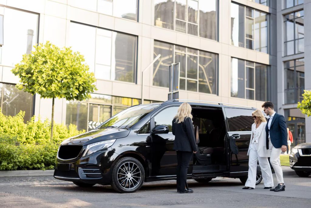 The Mercedes-Benz V-Class limousine, featuring a modern design and luxurious amenities for a comfortable ride.